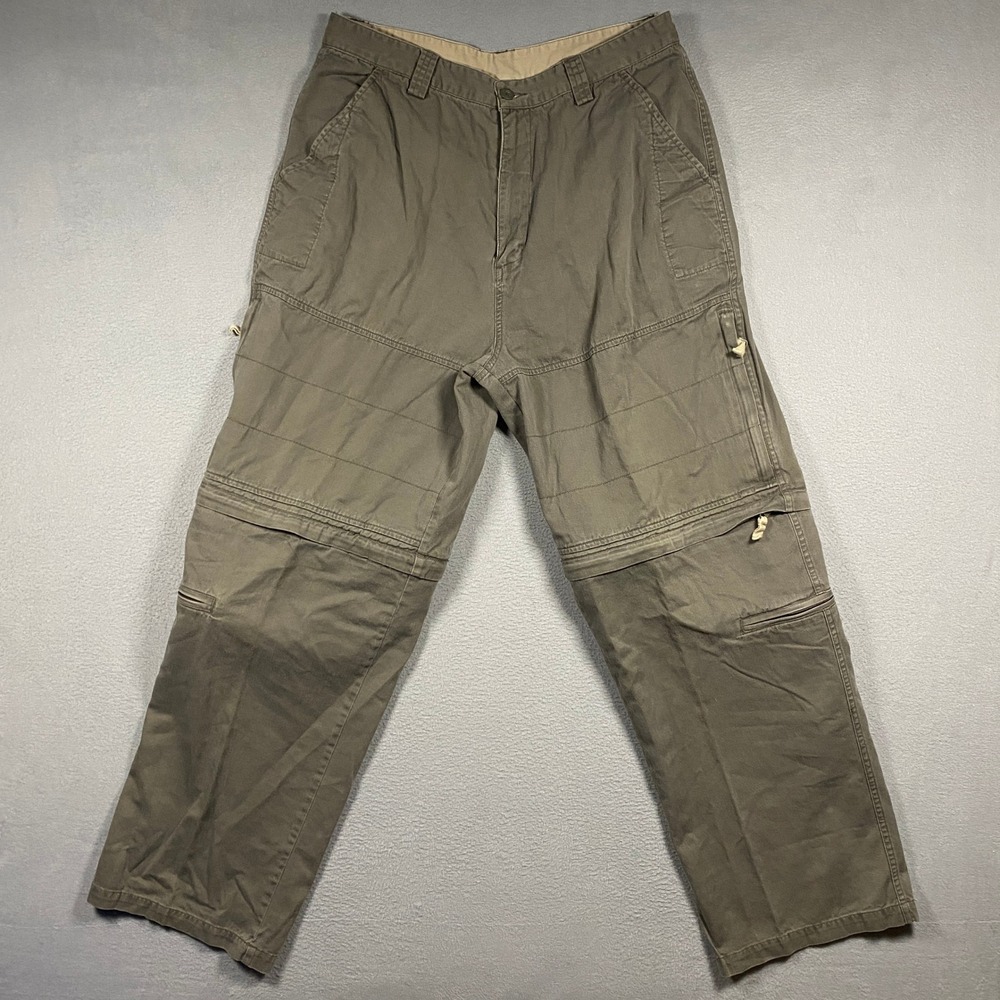 North Crest Cargo Pants Mens 34 (30x31) Green Convertible Zip Off Hiking Outdoor